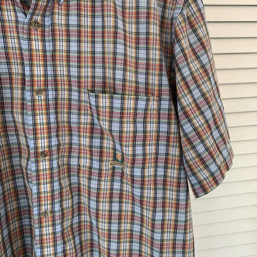 Wrangler Riata Classic Fit Shirt Rainbow Plaid Short Sleeve Button Down Mens L - Picture 4 of 11